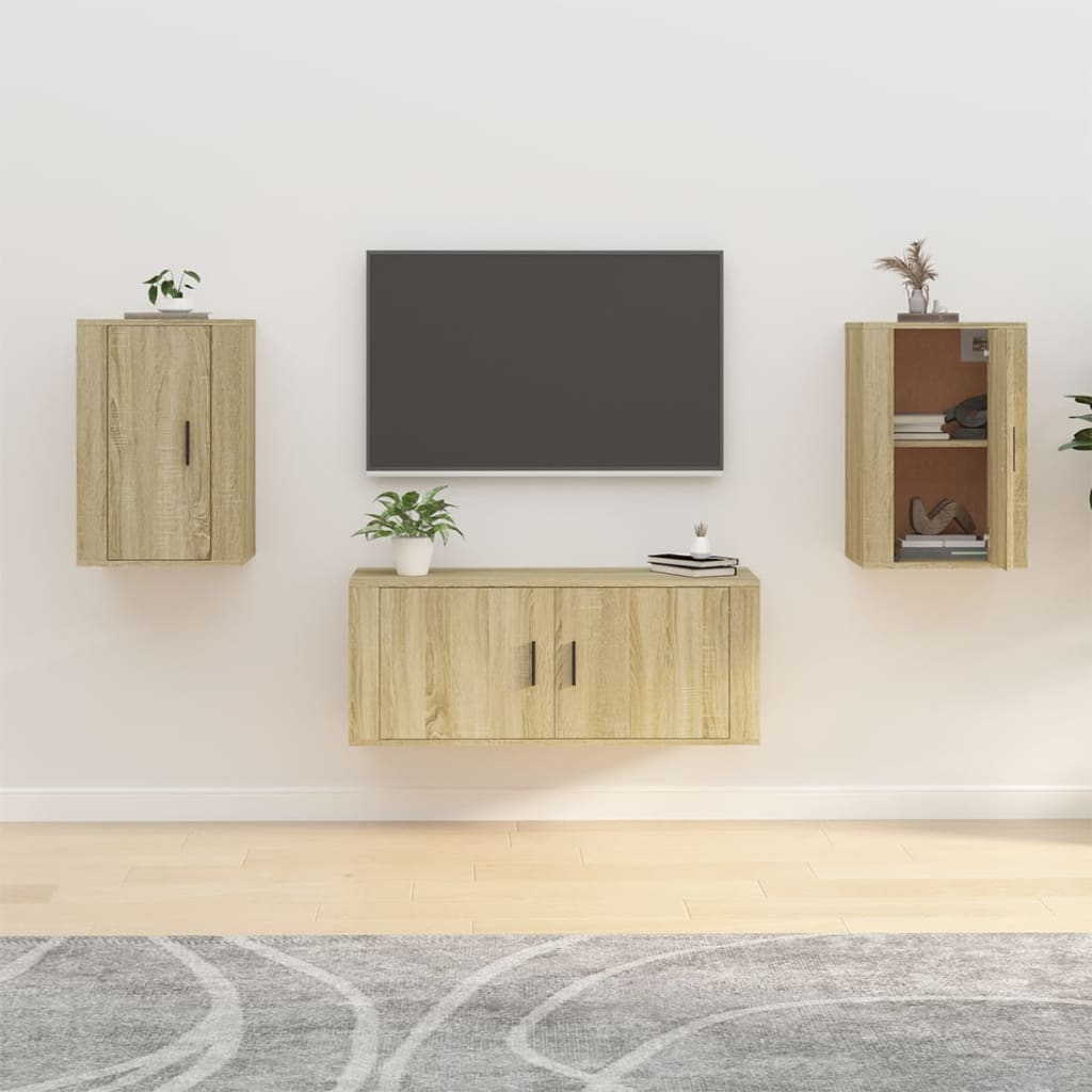 Wall Mounted TV Cabinets 2 pcs Sonoma Oak 40x34.5x60 cm - Direct Imports