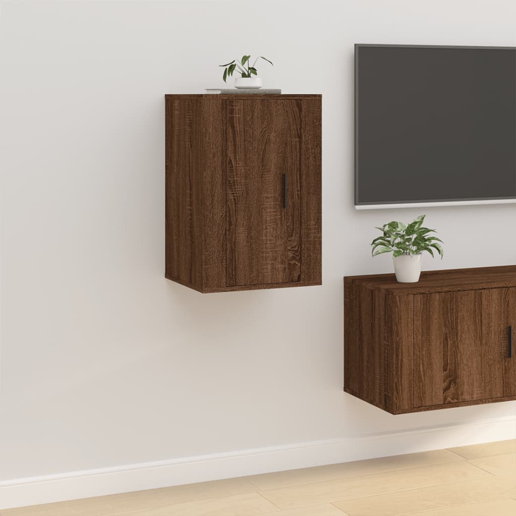 Wall Mounted TV Cabinet Brown Oak 40x34.5x60 cm - Sid & Sam