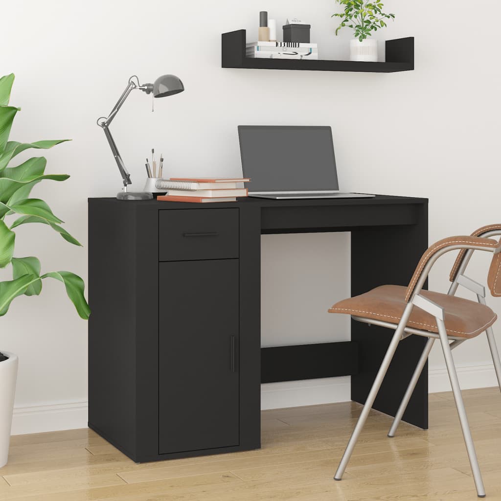 Desk Black 100x49x75 cm Engineered Wood - Millennium Furniture