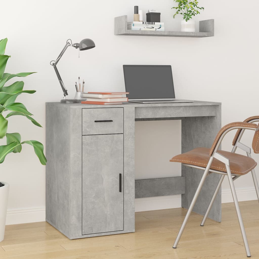 Desk Concrete Grey 100x49x75 cm Engineered Wood - Brittle & Co
