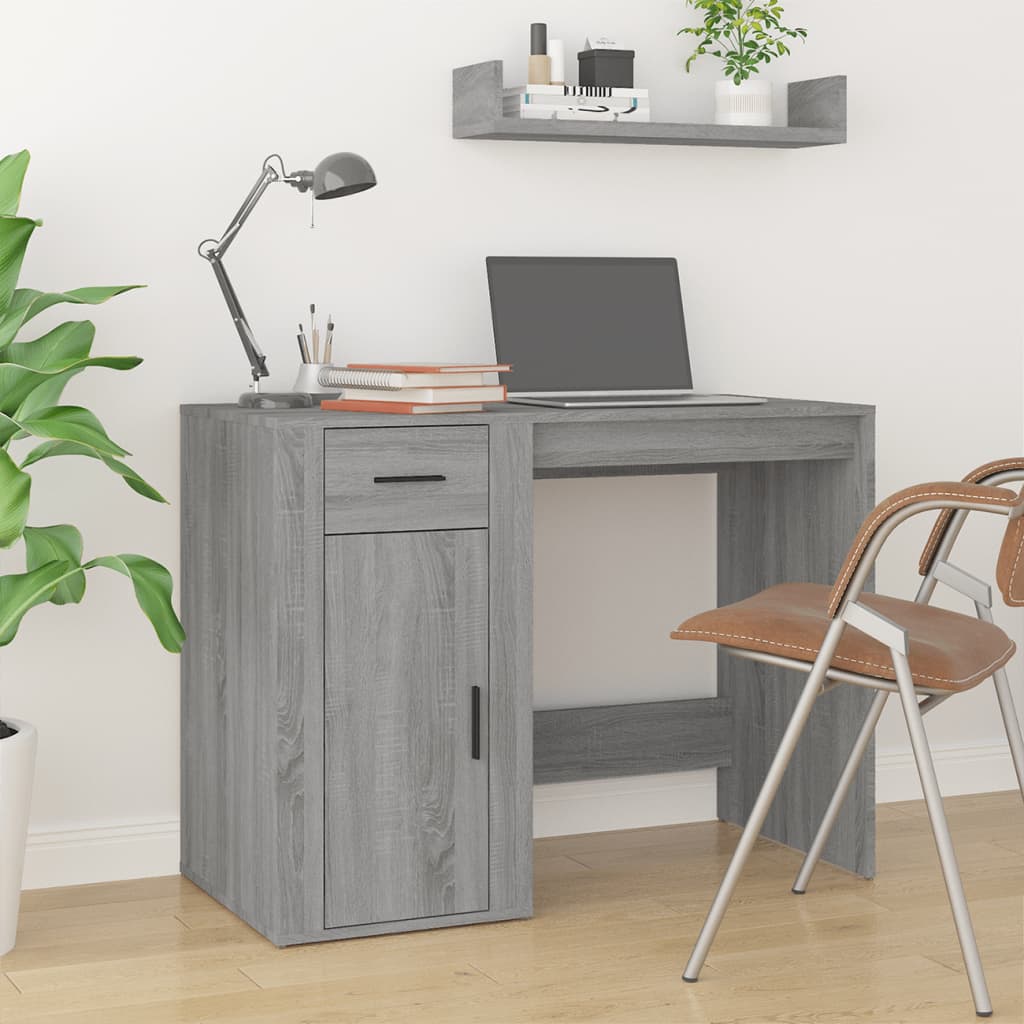 Desk Grey Sonoma 100x49x75 cm Engineered Wood - Discount Dealers