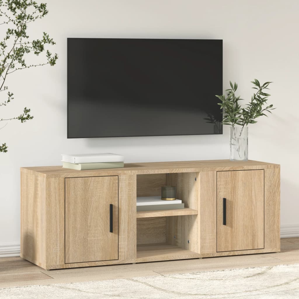 TV Cabinet Sonoma Oak 100x31.5x35 cm Engineered Wood - Merkel Designers