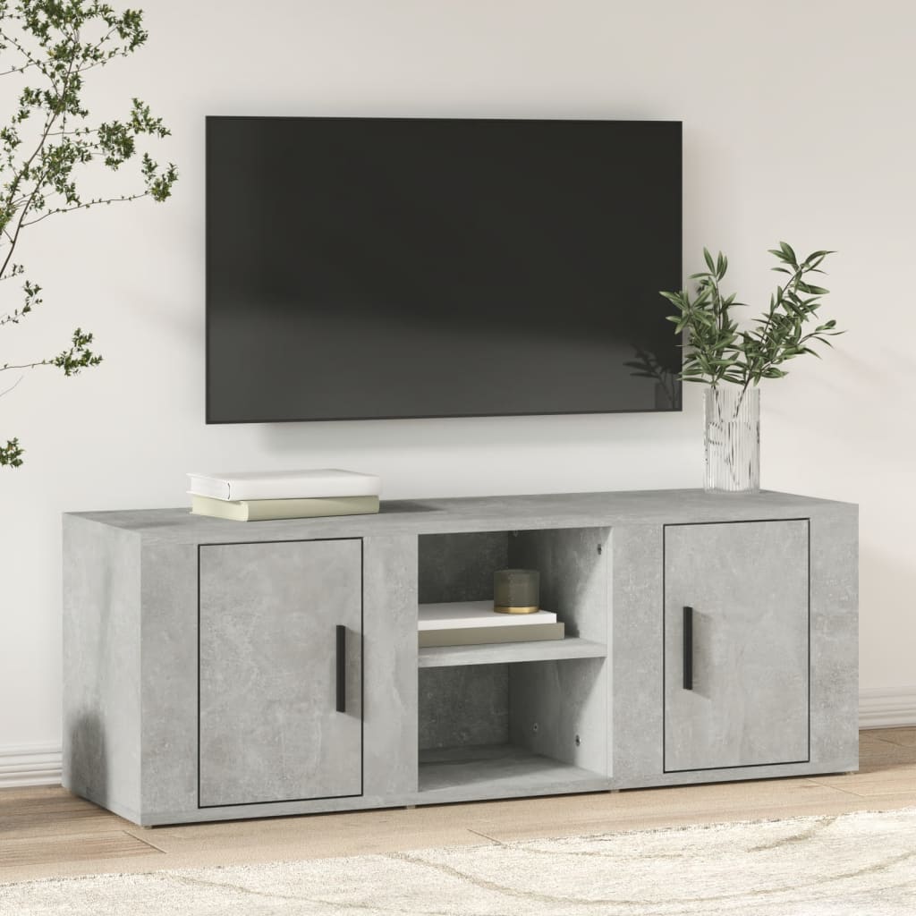 TV Cabinet Concrete Grey 100x31.5x35 cm Engineered Wood - Merkel Designers