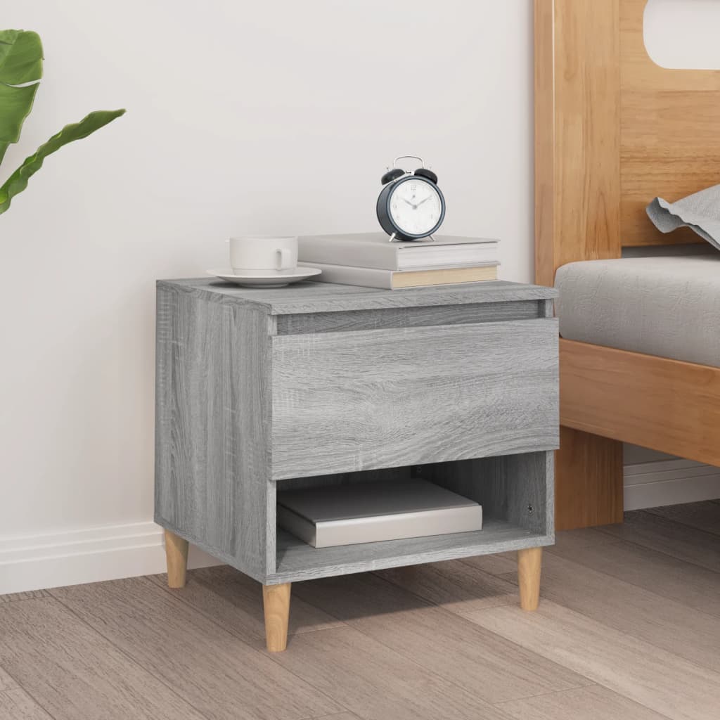 Bedside Table - CHARLOT Nightstand Grey Sonoma 50cm - Casper Homes
