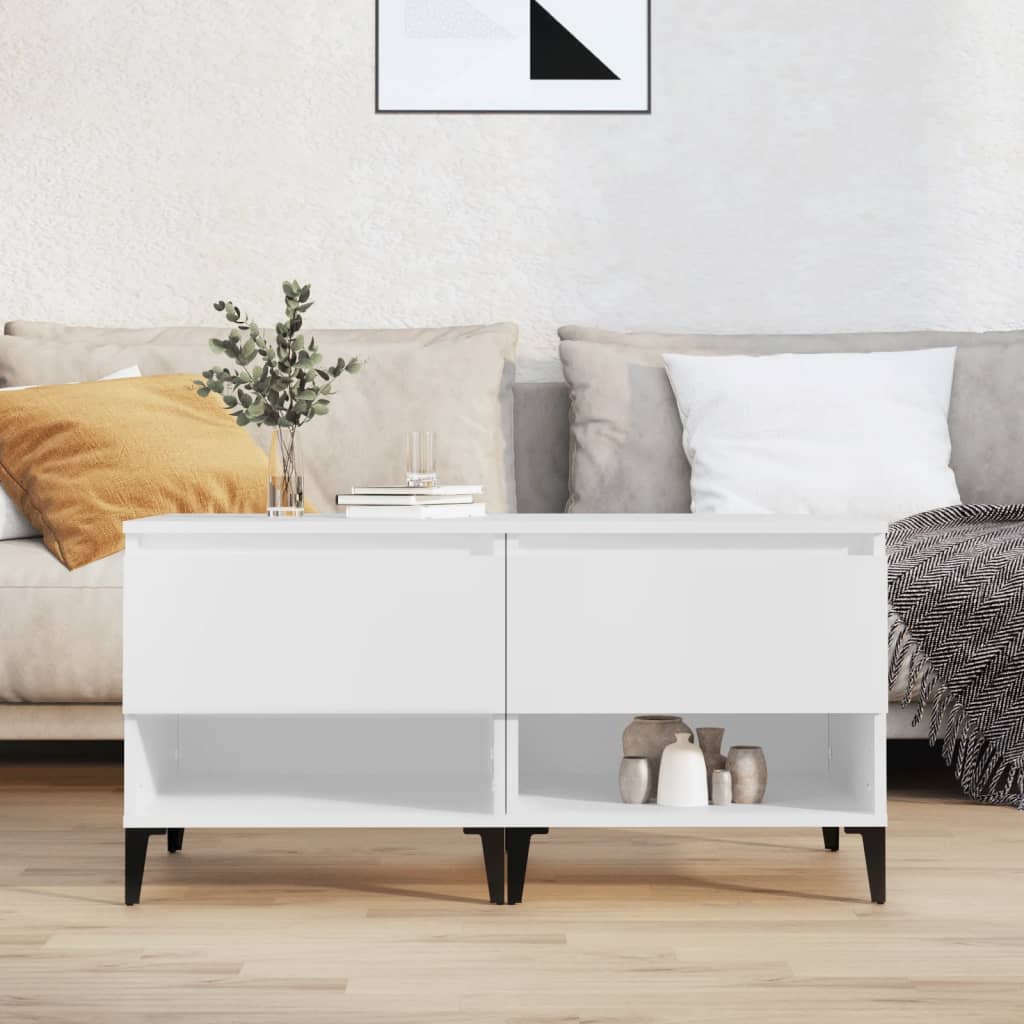 Side Tables 2 pcs White 50x46x50 cm Engineered Wood - Decor Base