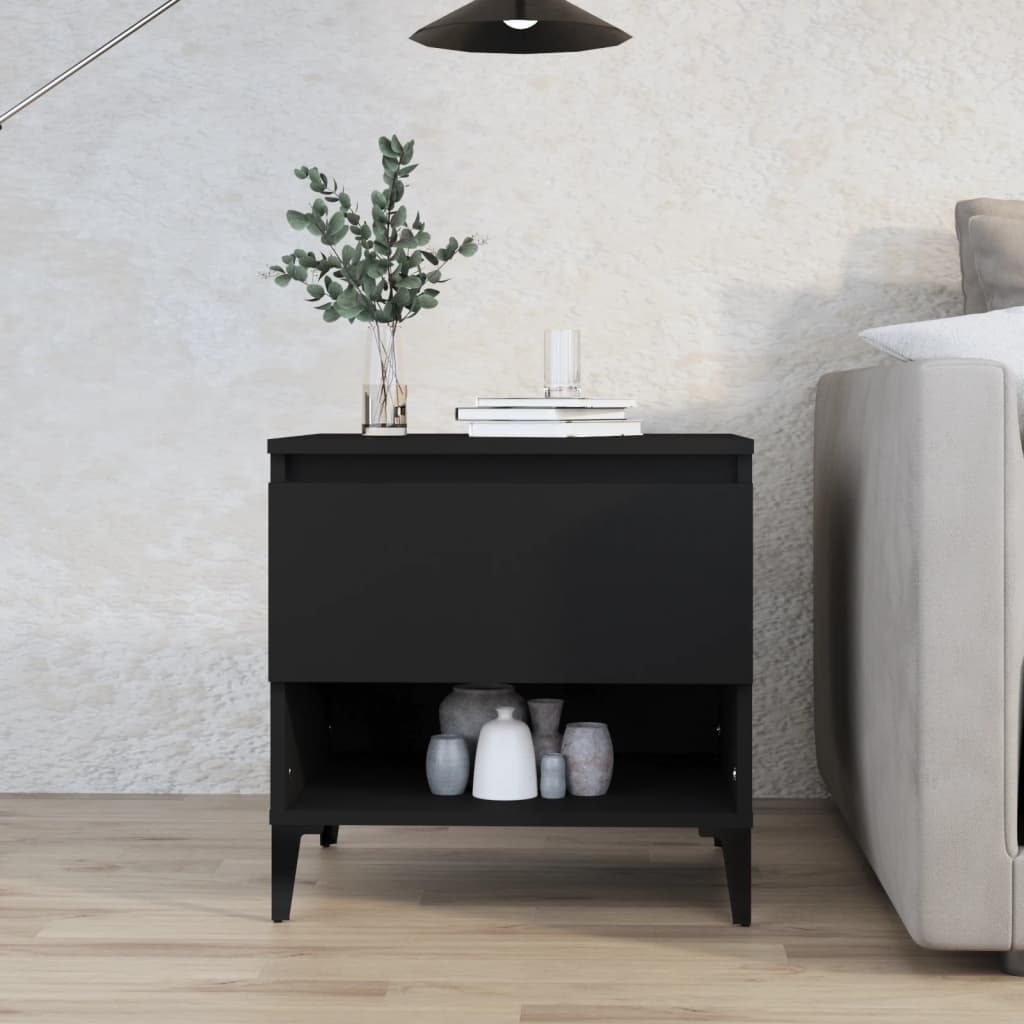 Side Table Black 50x46x50 cm Engineered Wood - Design Hut