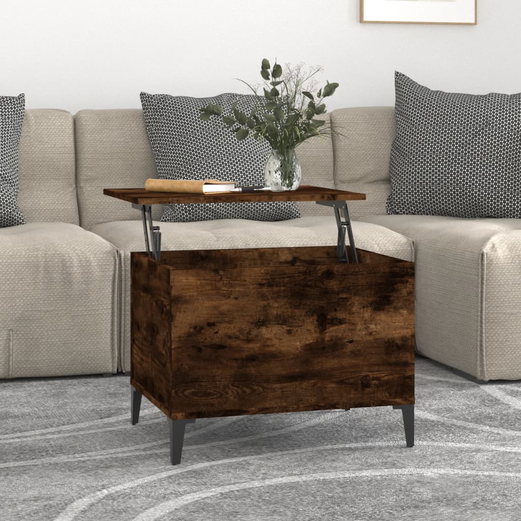 Coffee Table Smoked Oak 60x44.5x45 cm Engineered Wood - Merlin Deals
