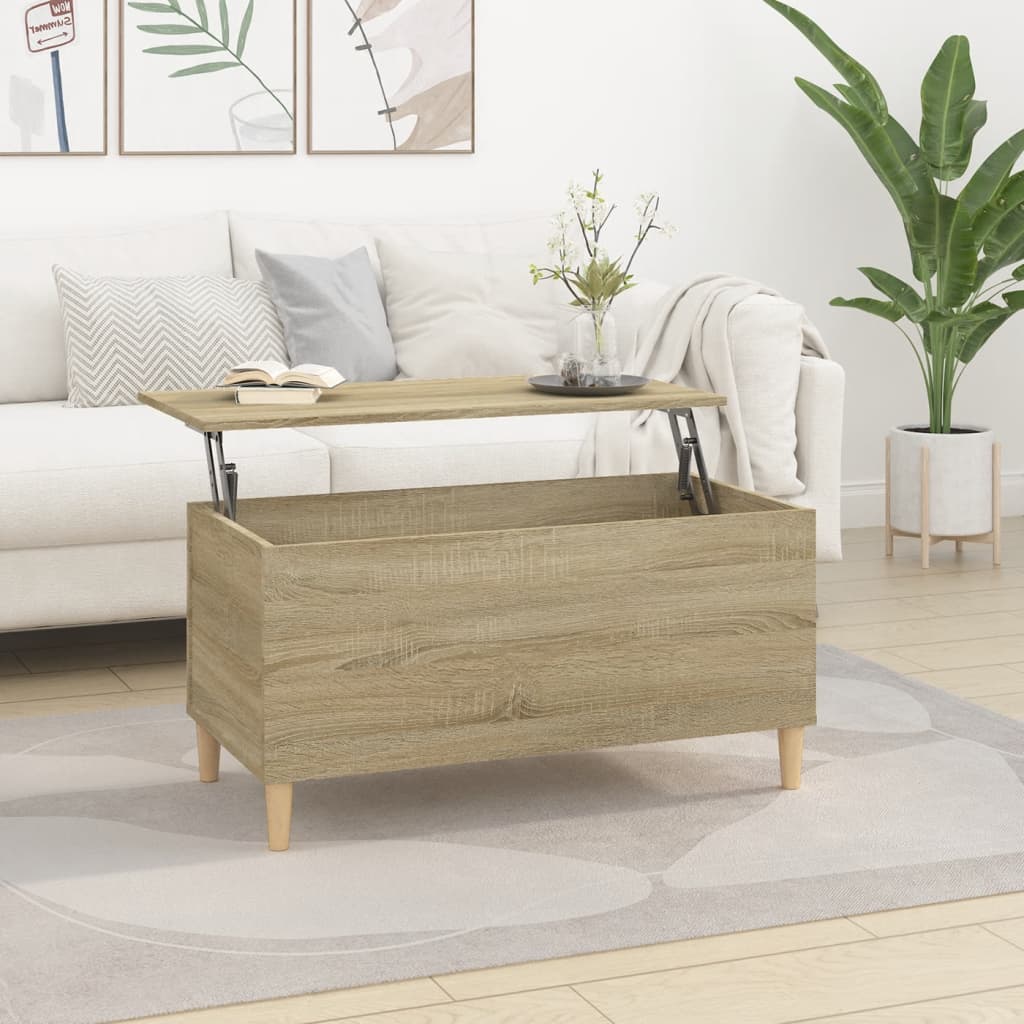 Coffee Table Sonoma Oak 90x44.5x45 cm Engineered Wood - The Home Maker