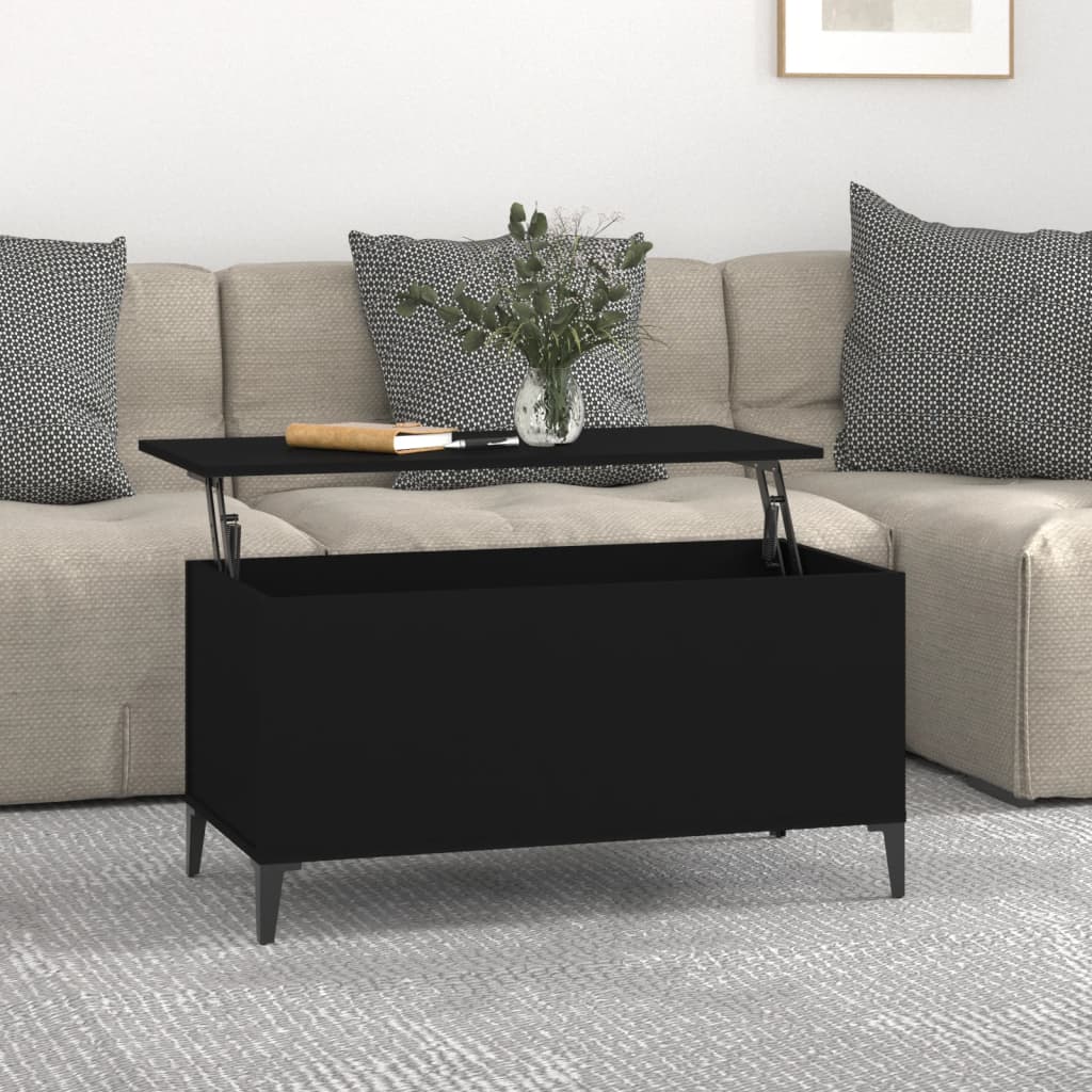 Coffee Table Black 90x44.5x45 cm Engineered Wood - Merkel Designers