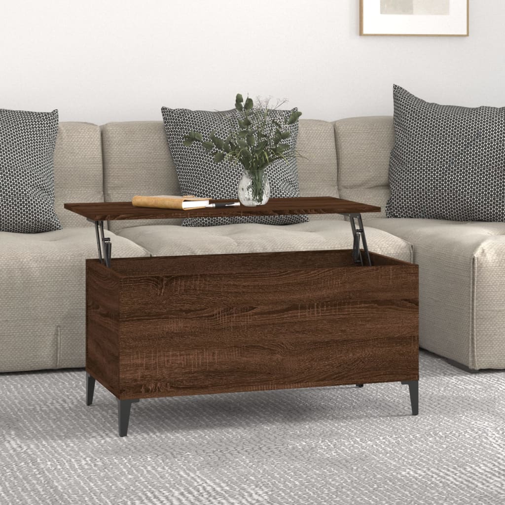 Coffee Table Brown Oak 90x44.5x45 cm Engineered Wood - Tyrell & Tyrell