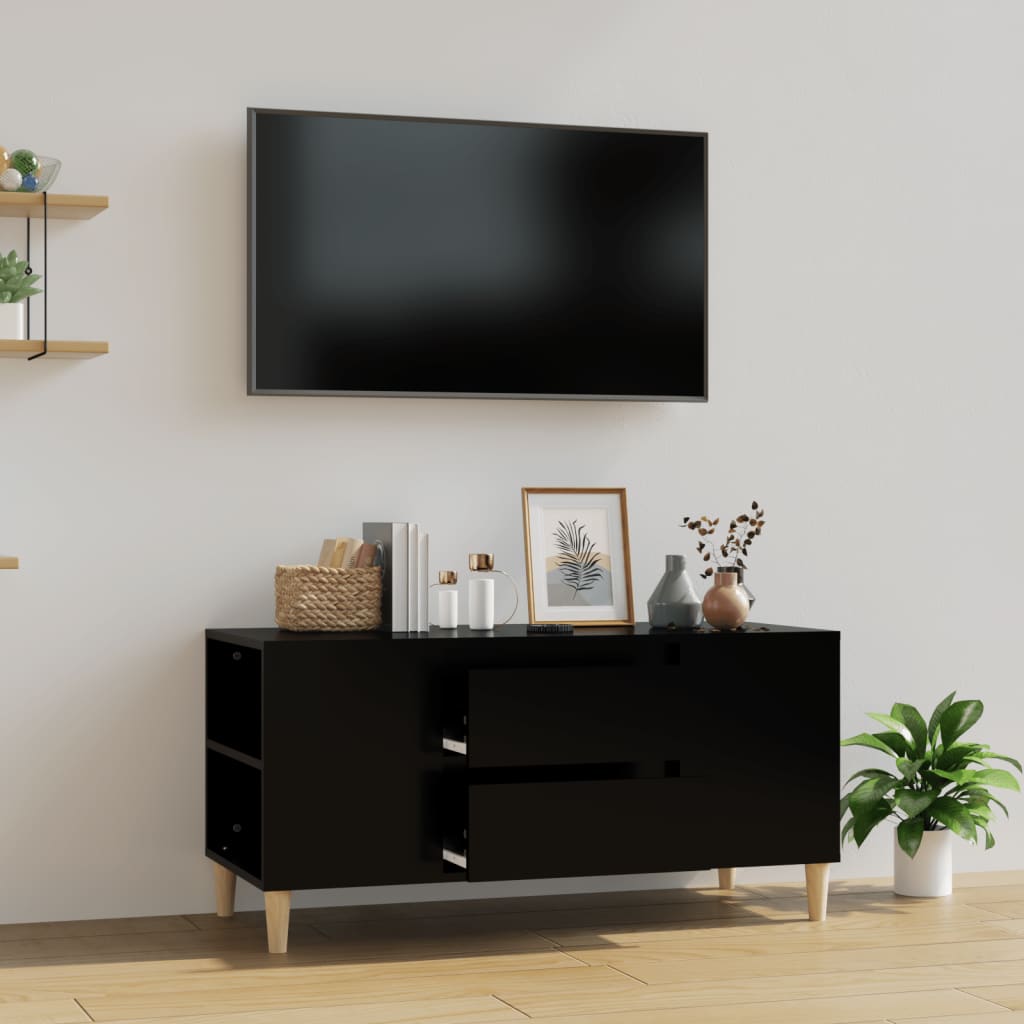 TV Cabinet Black 102x44.5x50 cm Engineered Wood - Tyrell & Tyrell
