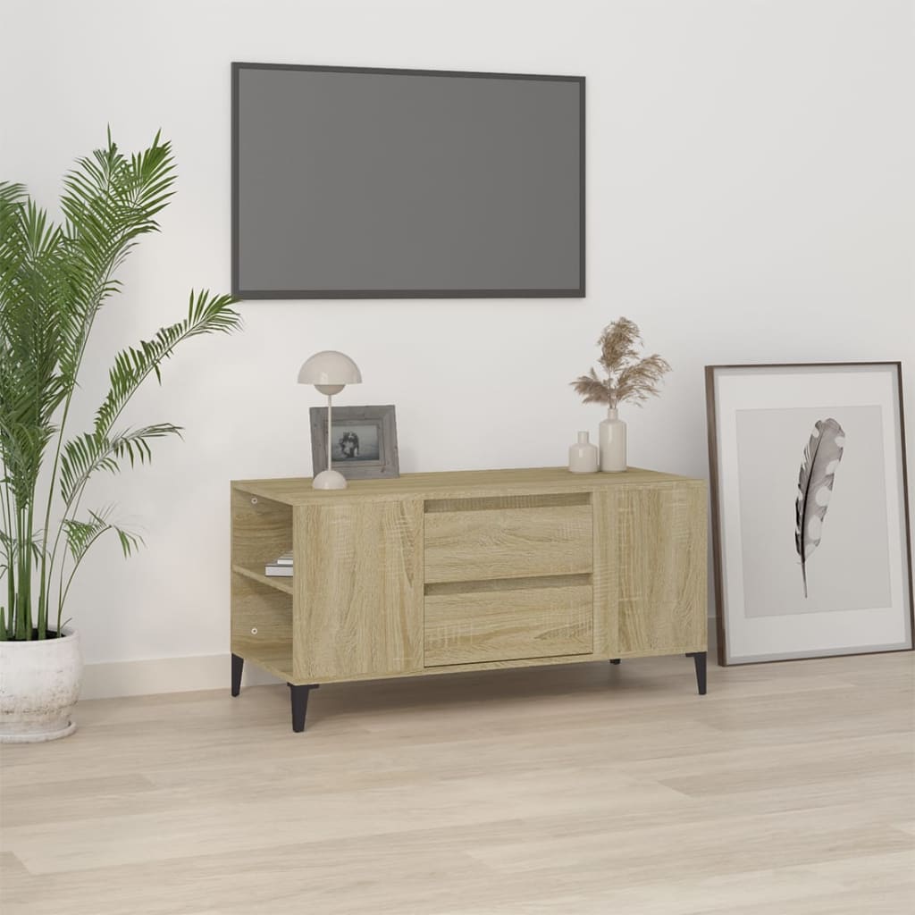 TV Cabinet Sonoma Oak 102x44.5x50 cm Engineered Wood - Tyrell & Tyrell