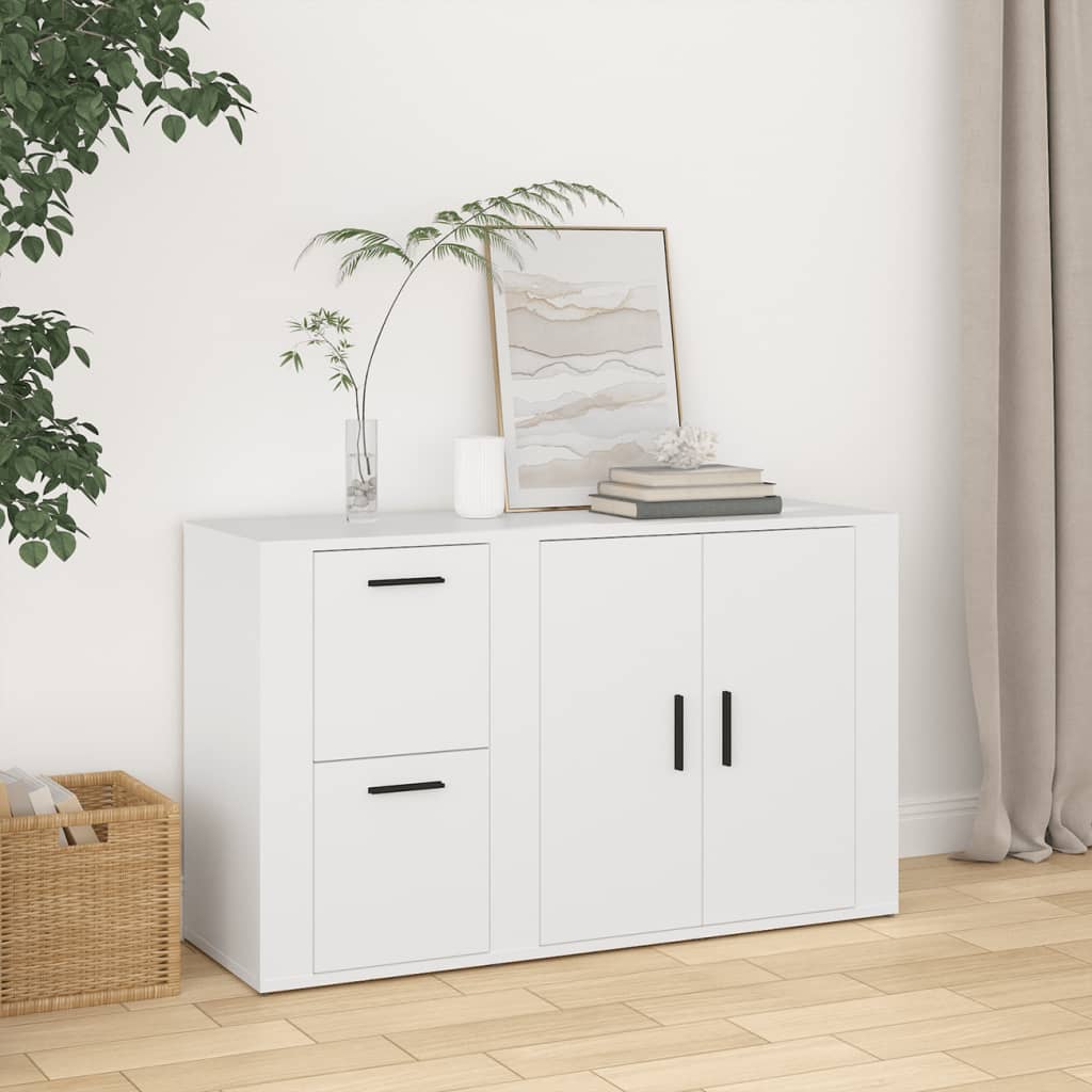 Sideboard White 100x33x59.5 cm Engineered Wood - Brittle & Co