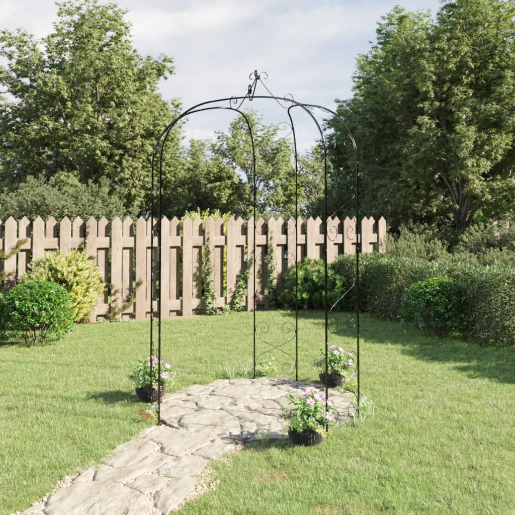 Garden Arch Black Ã ̃180x255 cm Steel - Tyrell & Tyrell