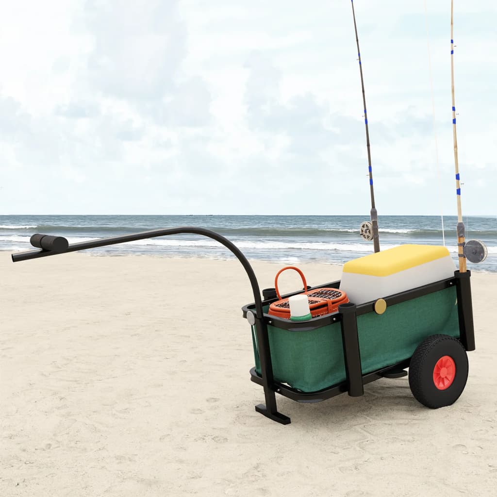 Fishing Trolley with Bag Black Steel - Unbeatable Bargains