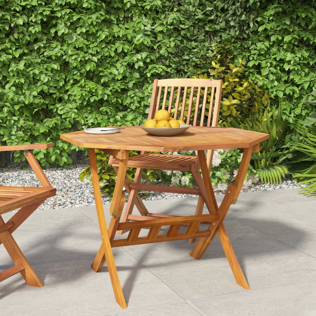 Folding Garden Table 90x75 cm Solid Wood Acacia - Style and Chic