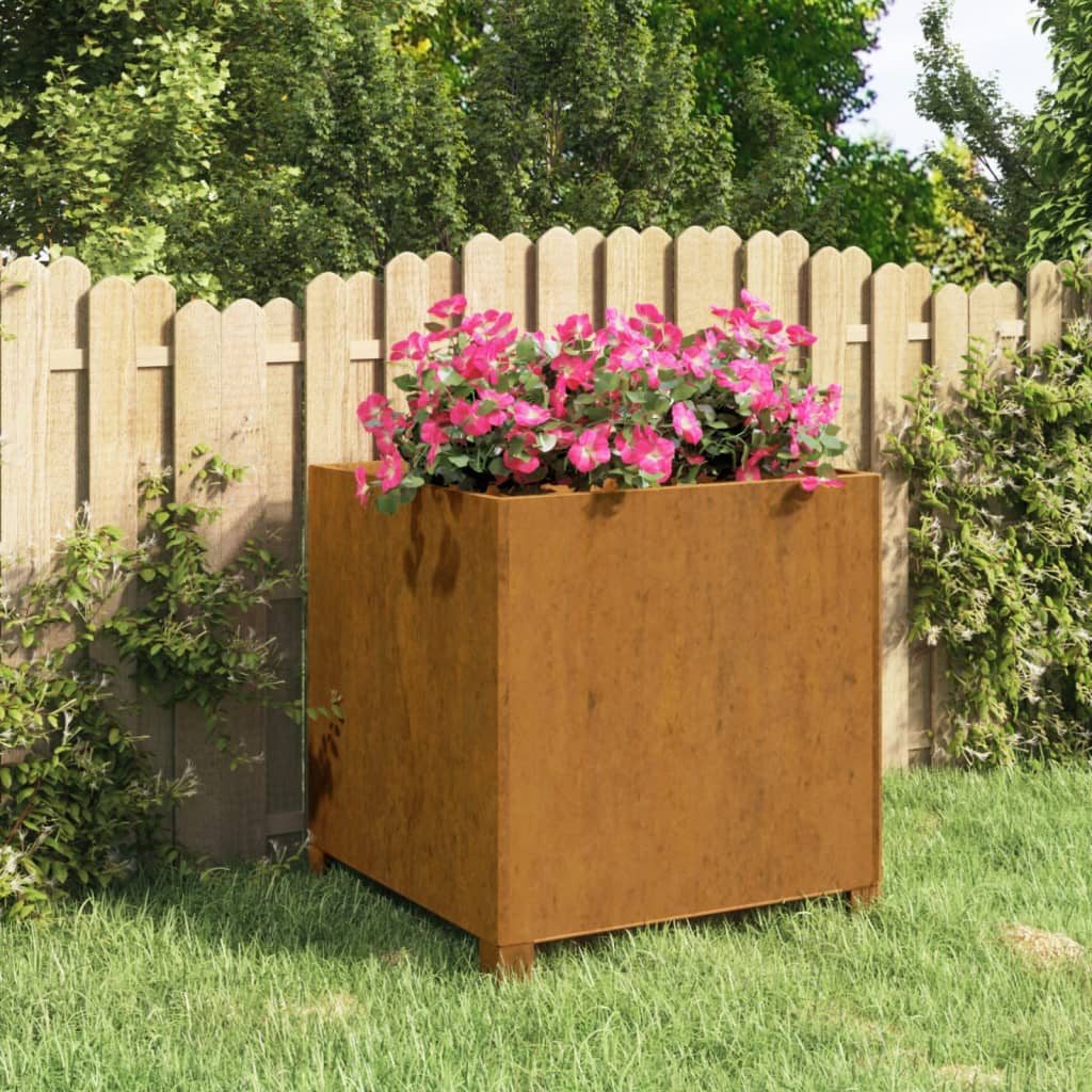 Planter with Legs Rusty 49x47x50 cm Corten Steel - Style and Chic