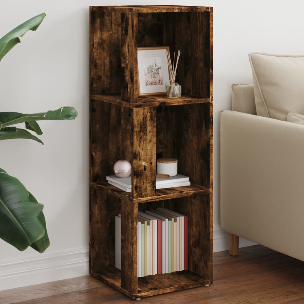 Corner Cabinet Smoked Oak 33x33x100 cm Engineered Wood - All Things Good