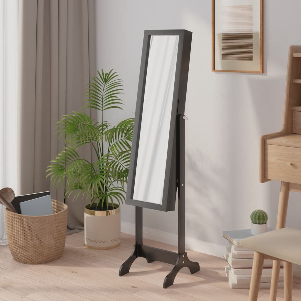 Free-Standing Mirror Black 34x37x146 cm - R and M Furniture