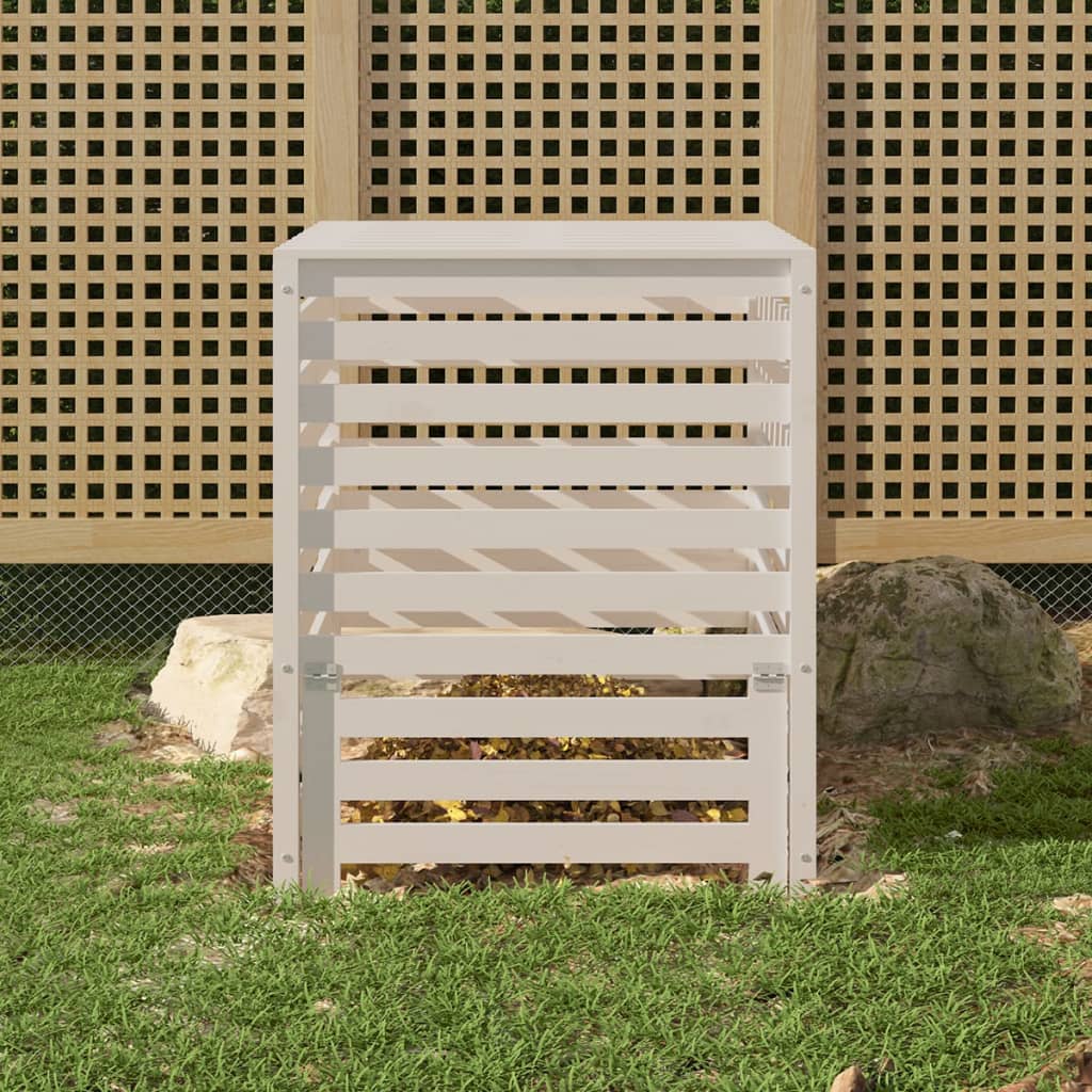 Composter White 82.5x82.5x99.5 cm Solid Wood Pine - R and M Furniture