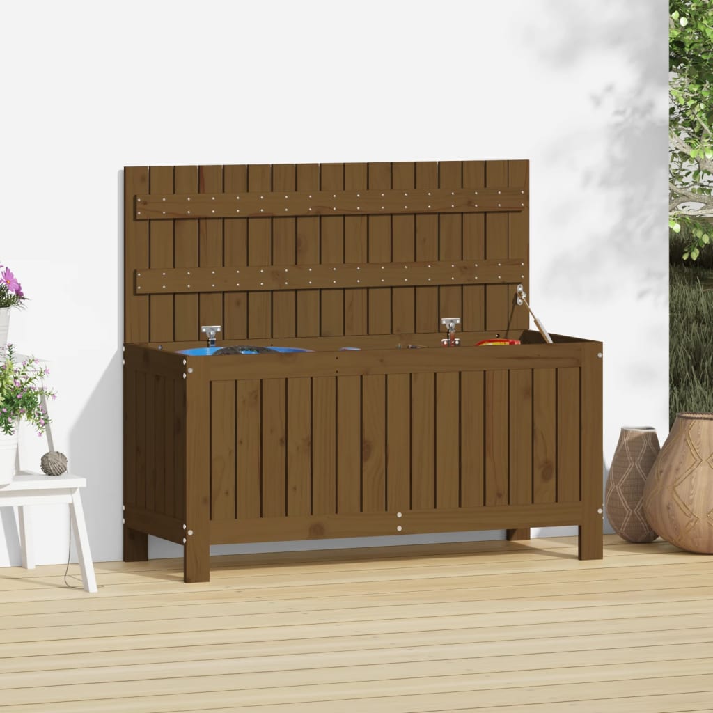 Garden Storage Box Honey Brown 108x42.5x54 cm Solid Wood Pine - Sid & Sam