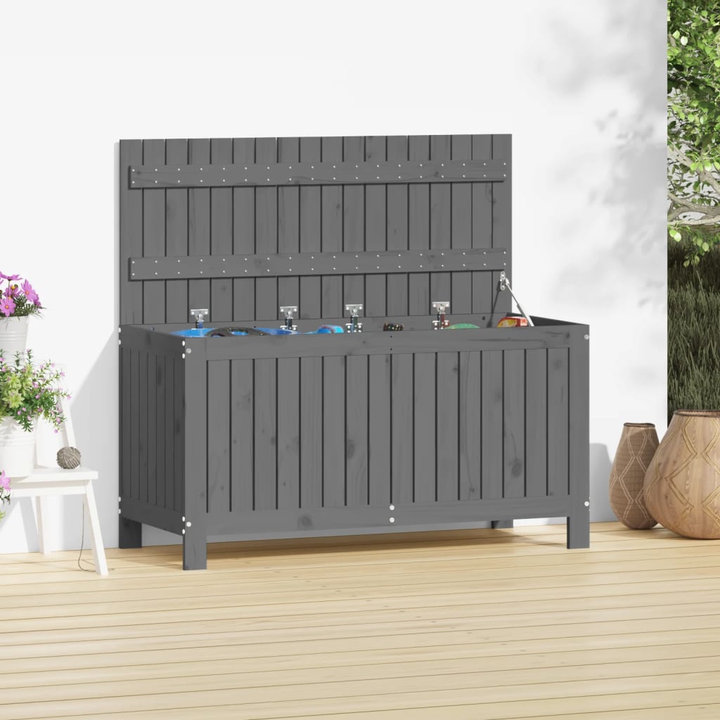 Garden Storage Box Grey 115x49x60 cm Solid Wood Pine - Tyrell & Tyrell