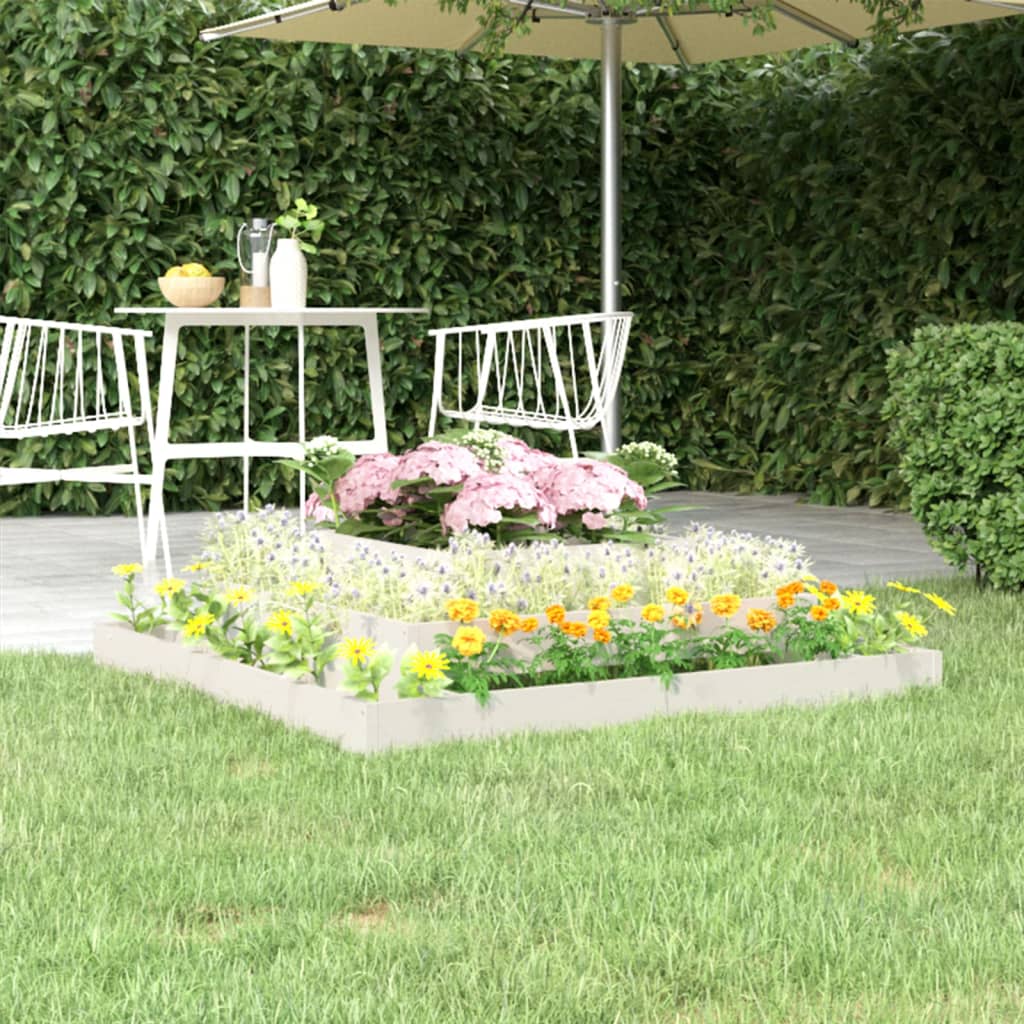 Planter White 110x110x27 cm Solid Wood Pine - Unbeatable Bargains