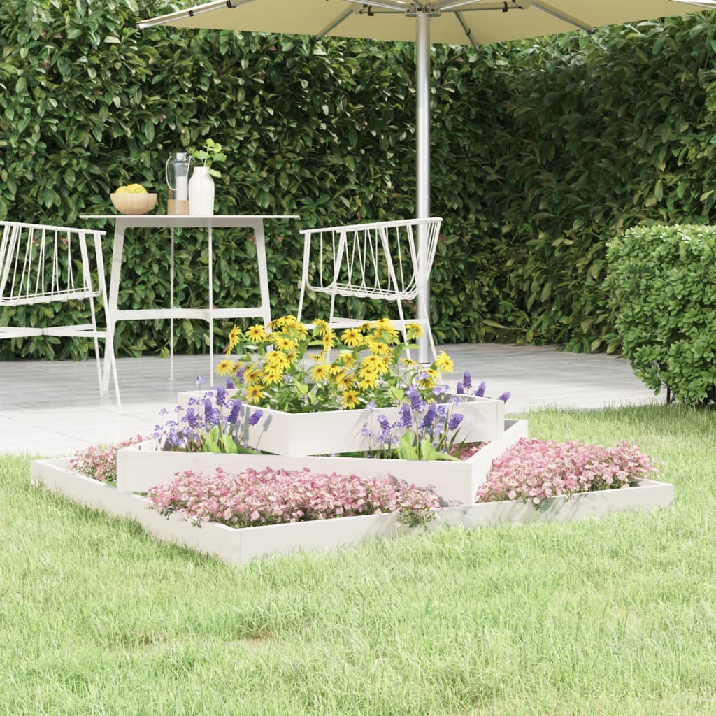 Planter White 112x112x27 cm Solid Wood Pine - Tyrell & Tyrell