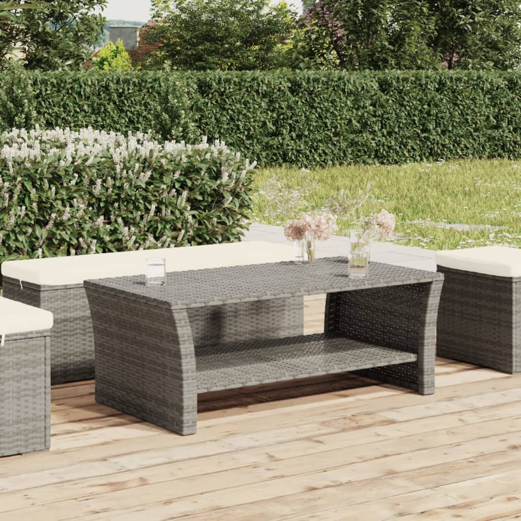 Coffee Table Grey 100x50x40 cm Poly Rattan - The Home Maker