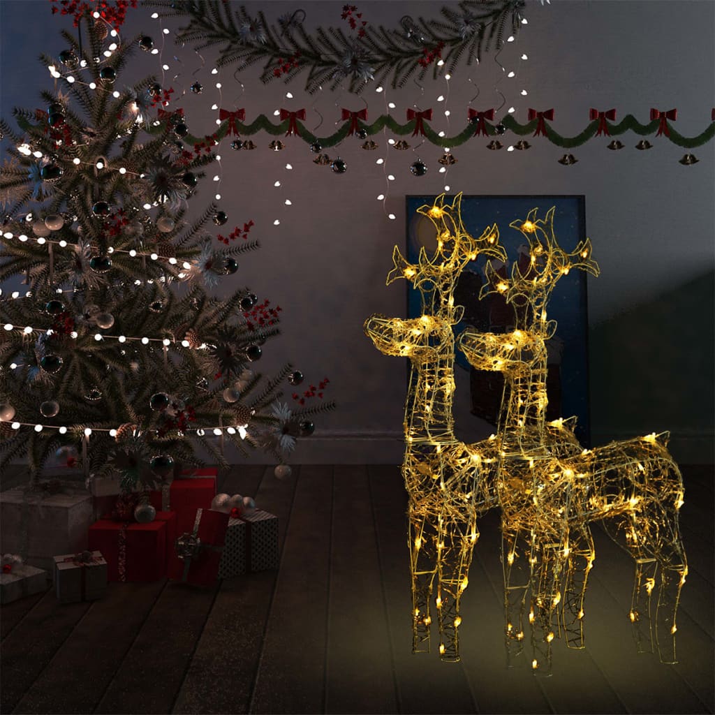 Roche Acrylic Christmas Reindeer Decorations 2 pcs 60x16x100cm - Direct Imports
