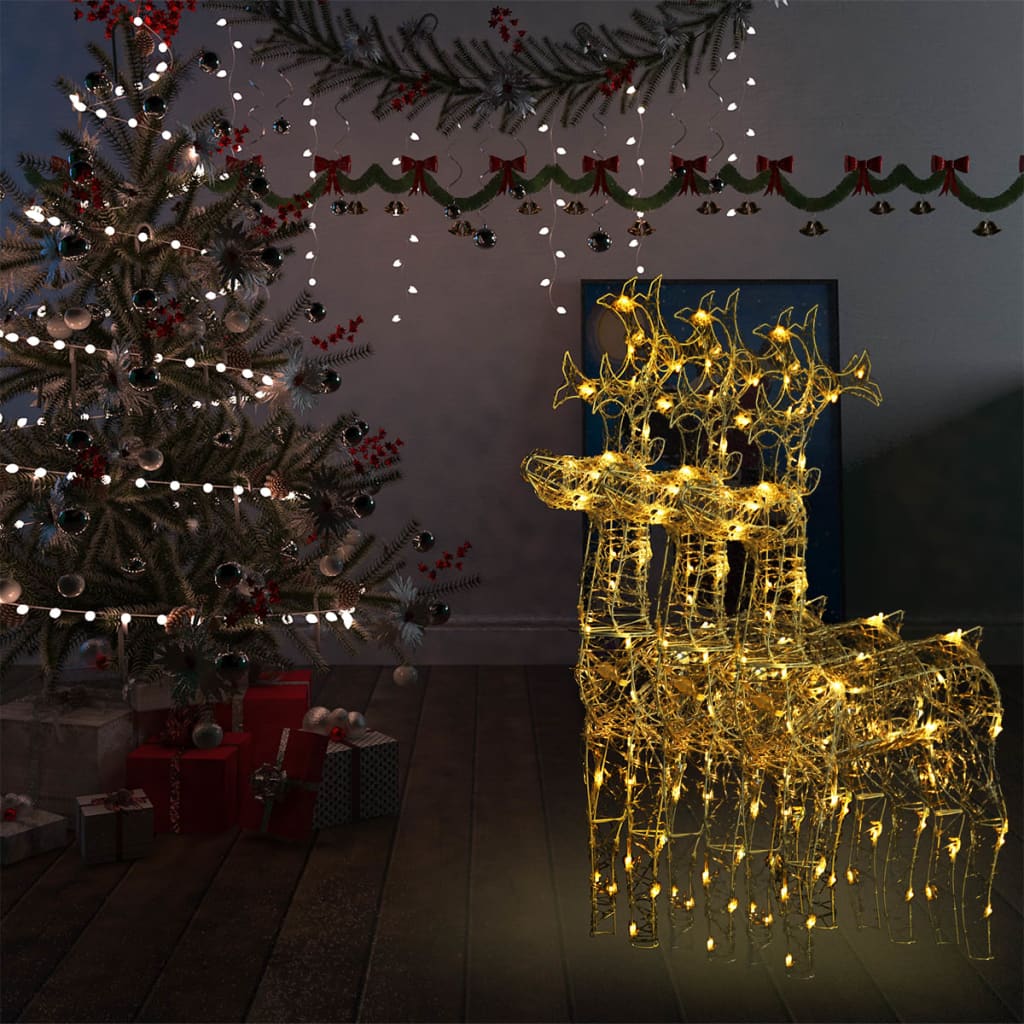 Roche Christmas Reindeer Decorations 3 pcs 60x16x100cm Acrylic - Direct Imports