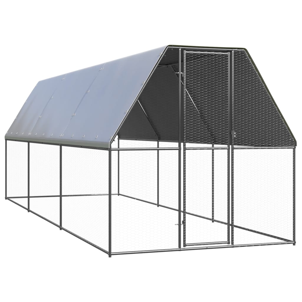 Outdoor Chicken Cage 2x6x2 m Galvanised Steel - Tyrell & Tyrell