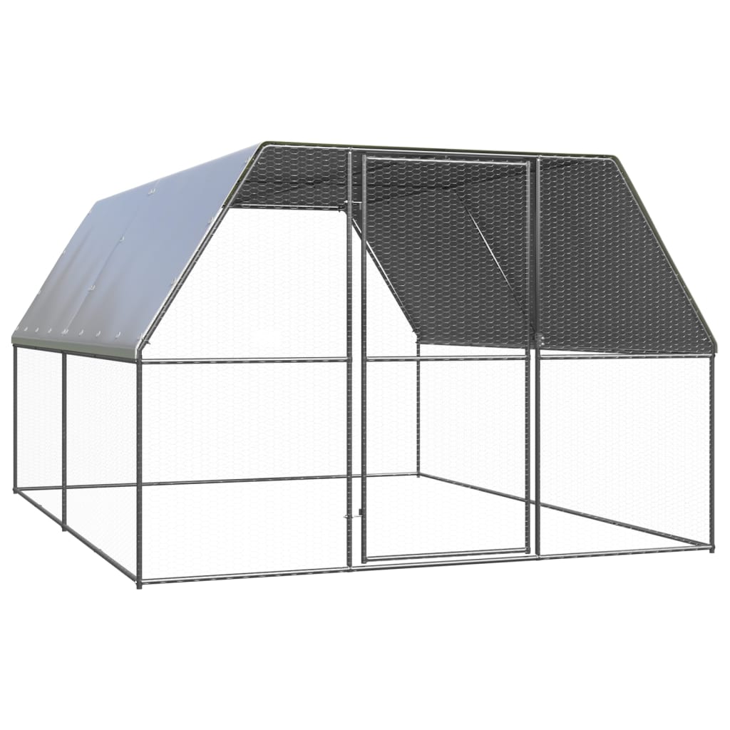 Outdoor Chicken Cage 3x4x2 m Galvanised Steel - Millennium Furniture