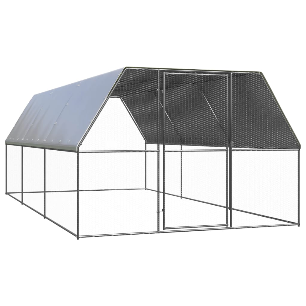 Outdoor Chicken Cage 3x6x2 m Galvanised Steel - Style and Chic