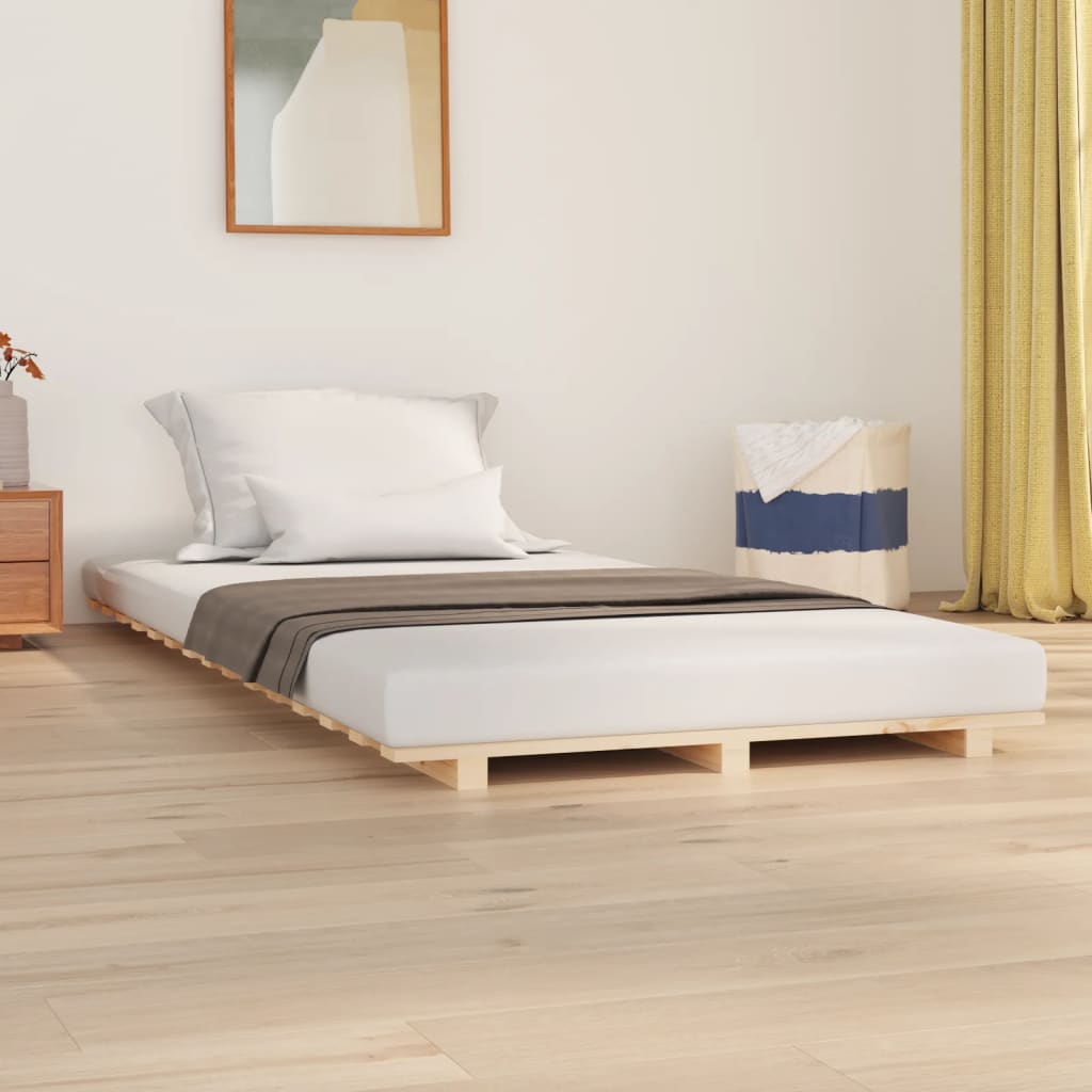 Bed Frame 100x200 cm Solid Wood Pine - The Home Maker