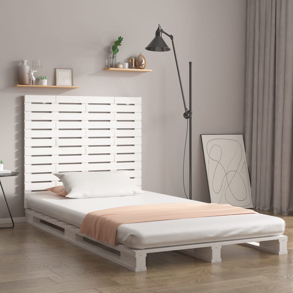 Wall Headboard White 106x3x91.5cm Solid Wood Pine - Millennium Furniture