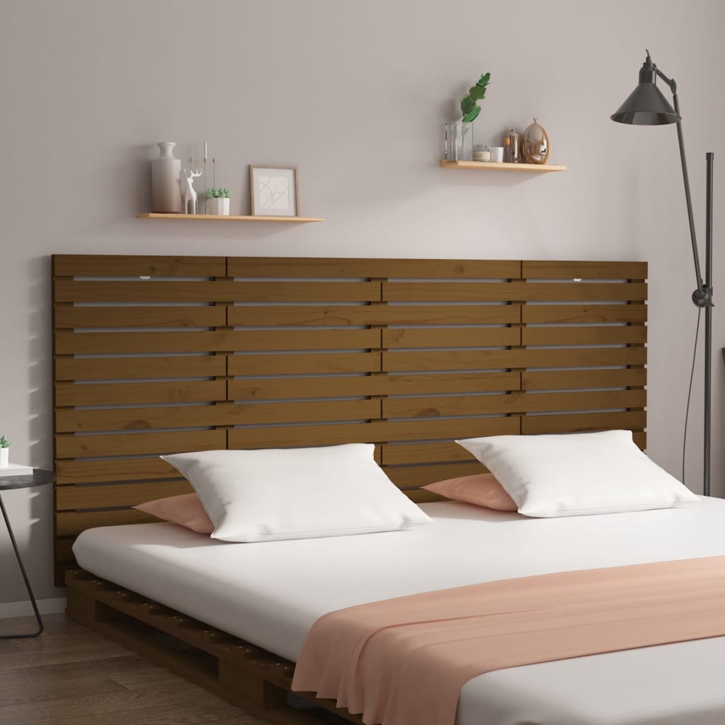 Wall Headboard Honey Brown 166x3x91.5cm Solid Wood Pine - Casper Homes