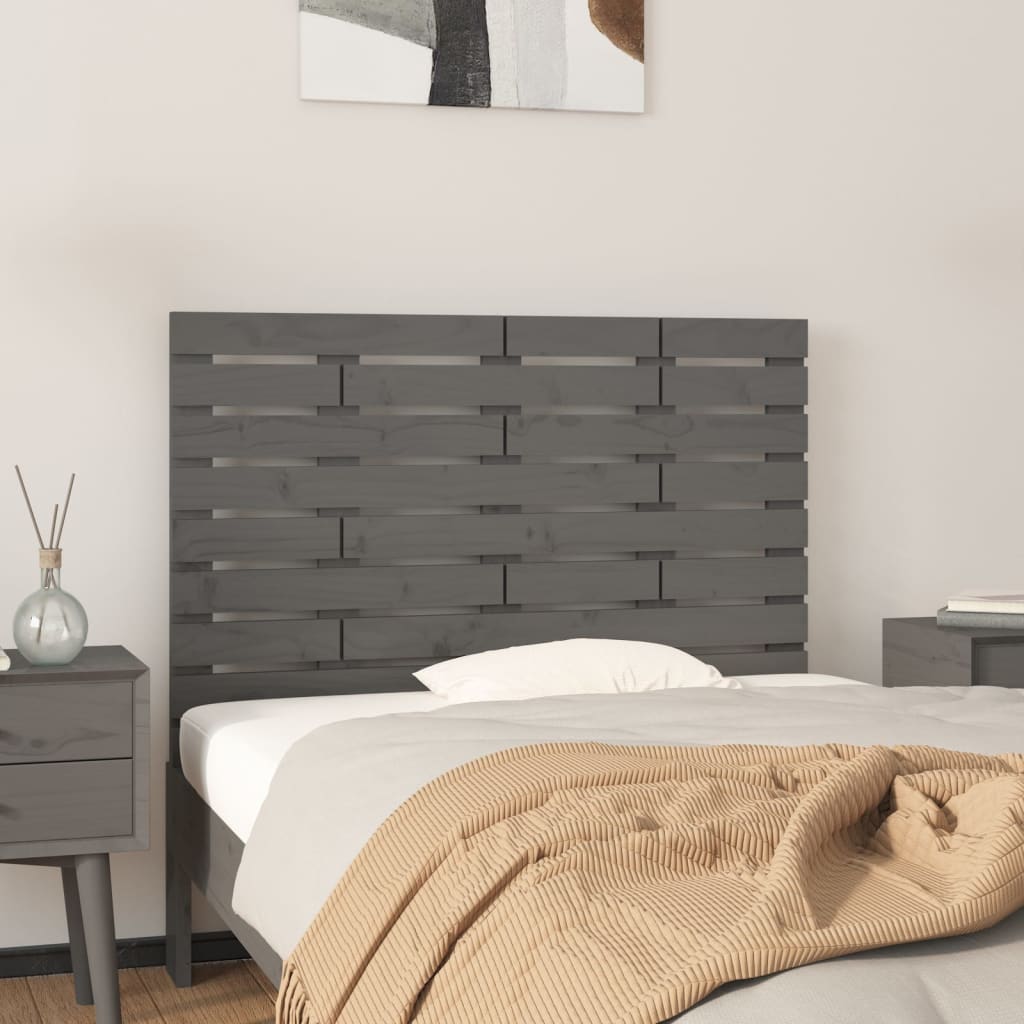 Wall Headboard Grey 96x3x63cm Solid Wood Pine - Tyrell & Tyrell