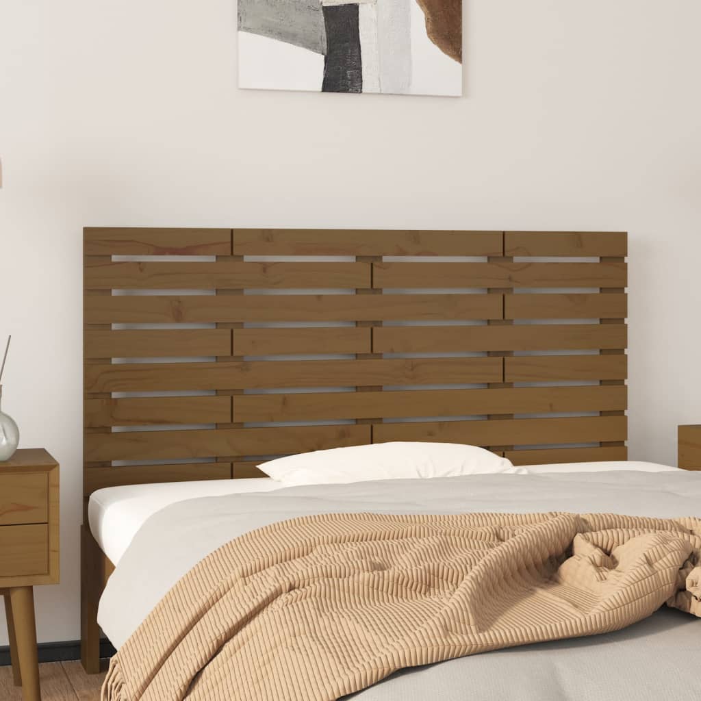 Wall Headboard Honey Brown 146x3x63cm Solid Wood Pine - Casper Homes