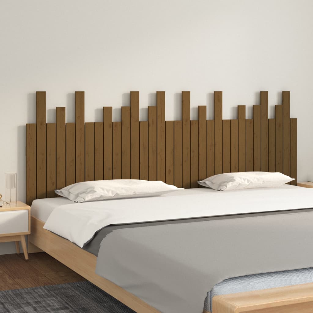 Wall Headboard Honey Brown 204x3x80cm Solid Wood Pine - Casper Homes