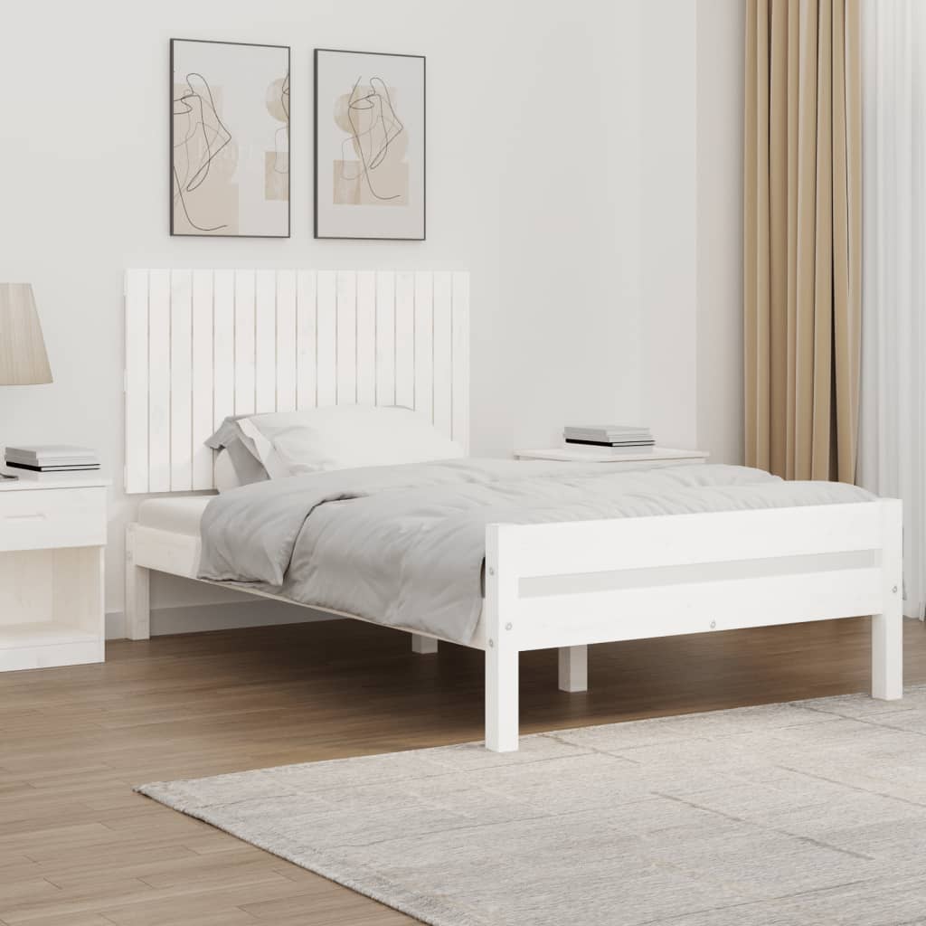 Wall Headboard White 108x3x60cm Solid Wood Pine - Casper Homes