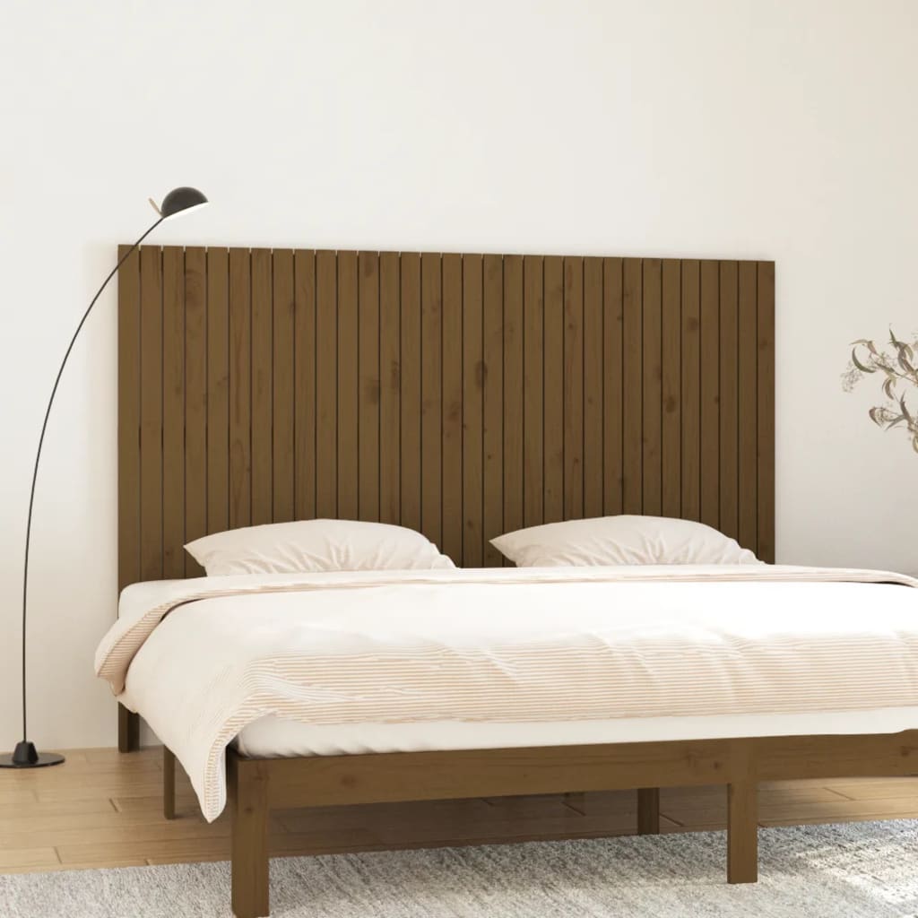 Wall Headboard Honey Brown 204x3x110cm Solid Wood Pine - Sid & Sam
