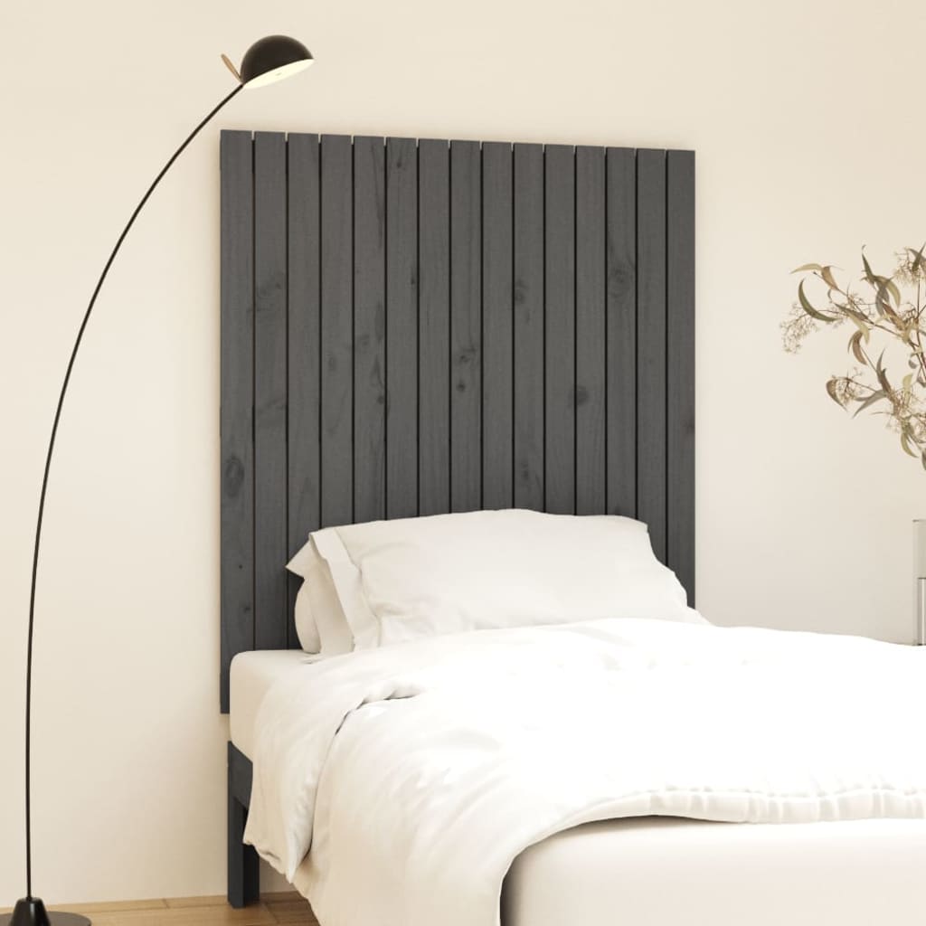 Wall Headboard Grey 95.5x3x110cm Solid Wood Pine - Sid & Sam