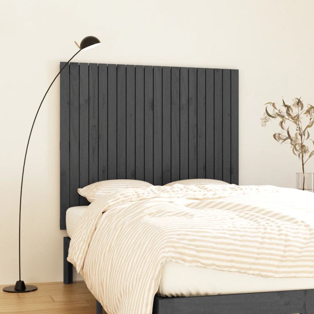 Wall Headboard Grey 127.5x3x110cm Solid Wood Pine - Style and Chic
