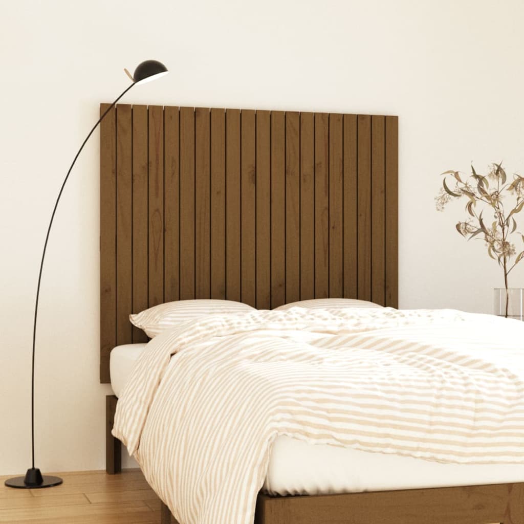 Wall Headboard Honey Brown 127.5x3x110cm Solid Wood Pine - Direct Imports