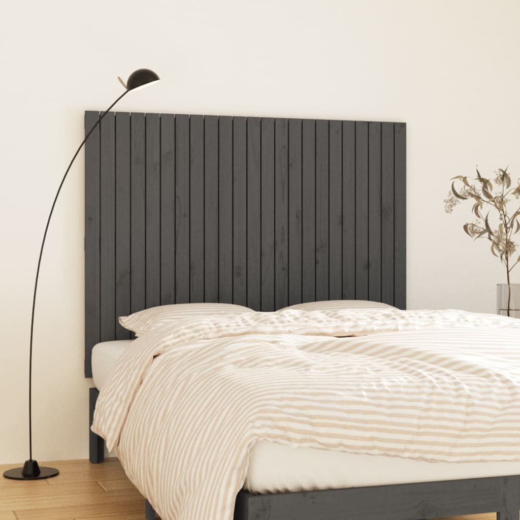 Wall Headboard Grey 146.5x3x110cm Solid Wood Pine - Tyrell & Tyrell
