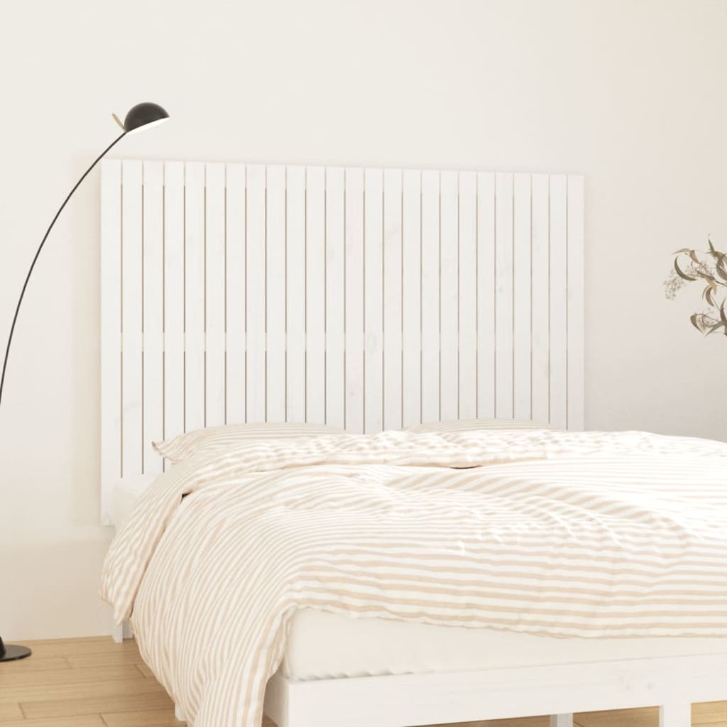 Wall Headboard White 159.5x3x110cm Solid Wood Pine - Casper Homes