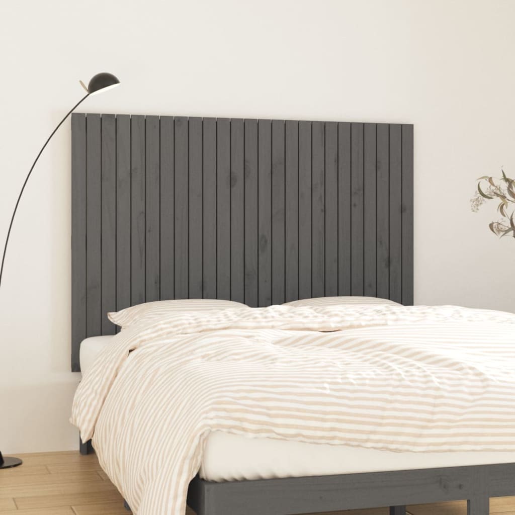 Wall Headboard Grey 159.5x3x110cm Solid Wood Pine - Sid & Sam