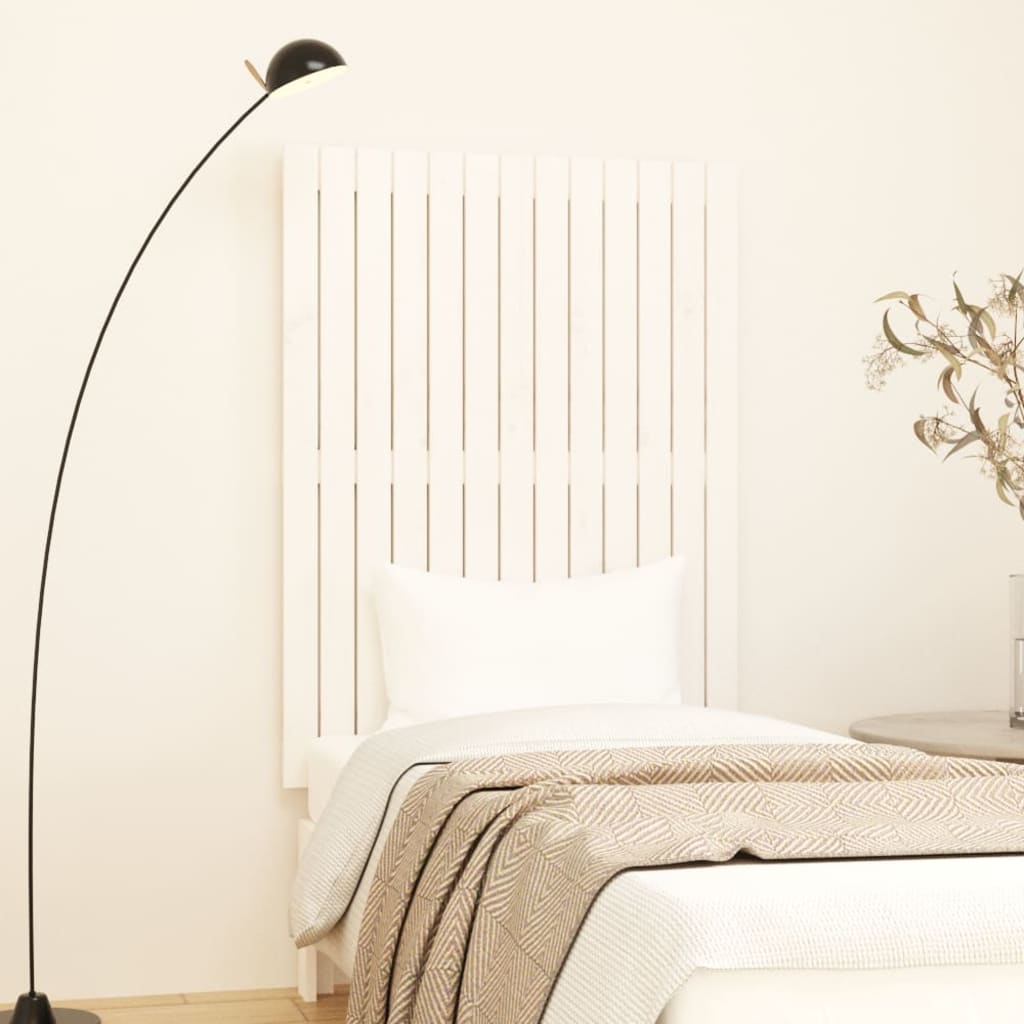 Wall Headboard White 82.5x3x110cm Solid Wood Pine - Casper Homes