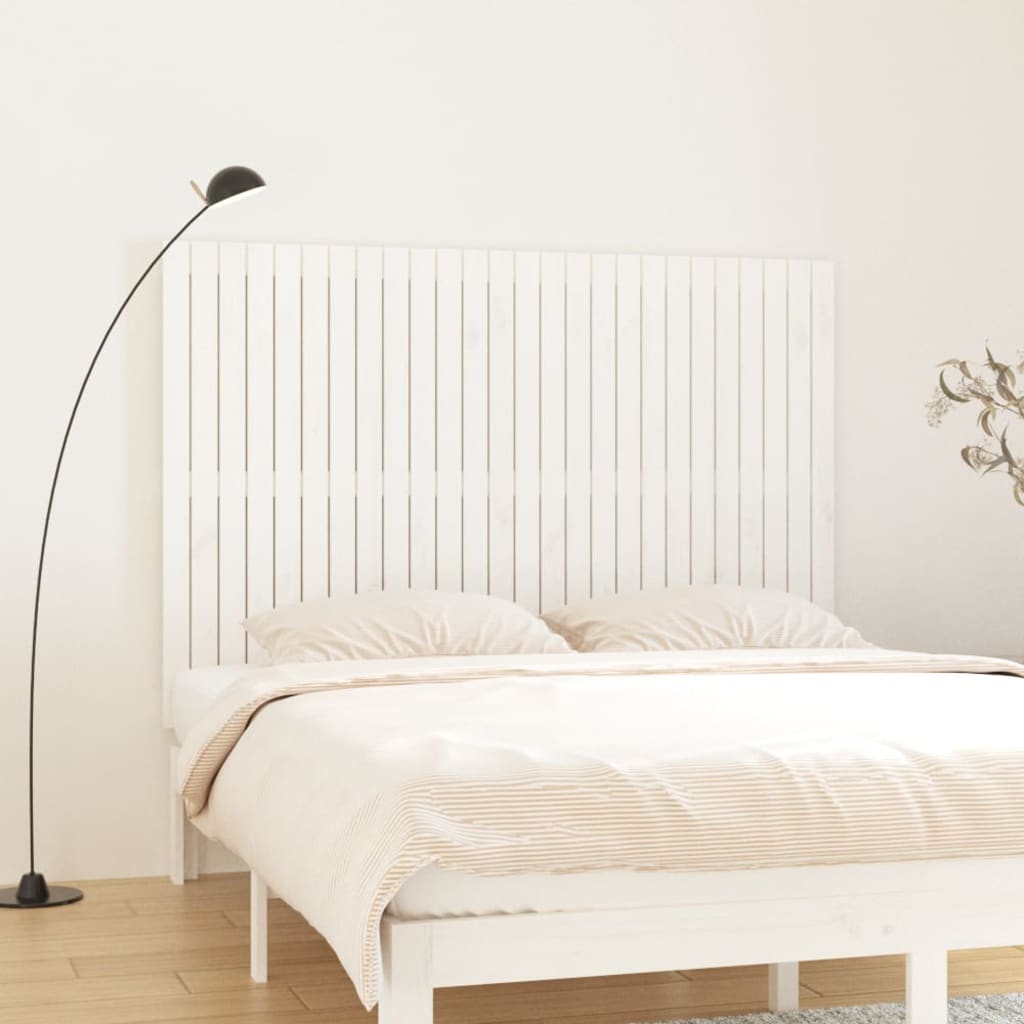 Wall Headboard White 166x3x110cm Solid Wood Pine - Unbeatable Bargains